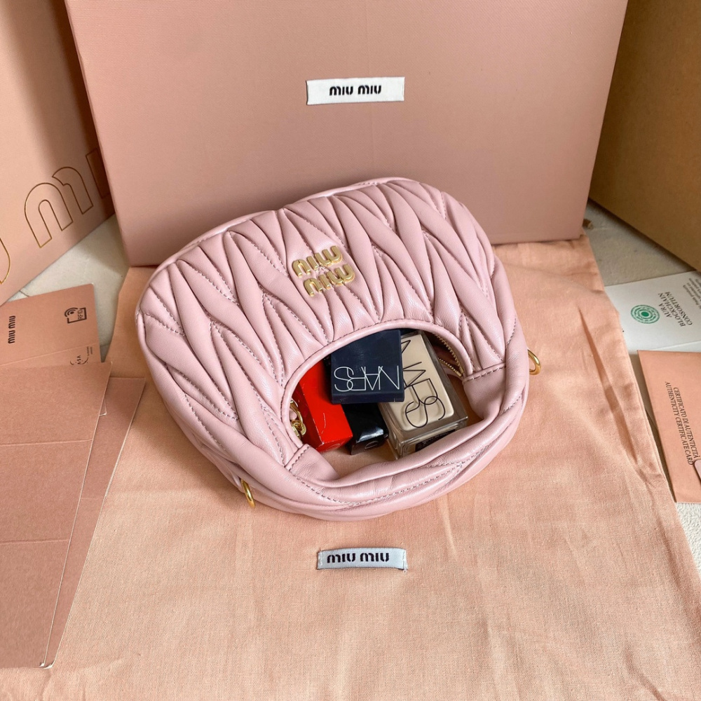 高仿miumiu繆繆*5BP078Mini單肩包粉色免檢版