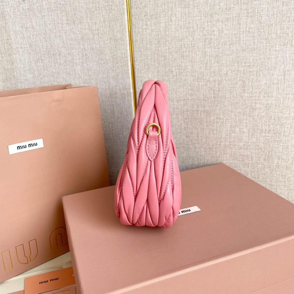 高仿miumiu繆繆*5BP078Mini單肩包海棠粉免檢版