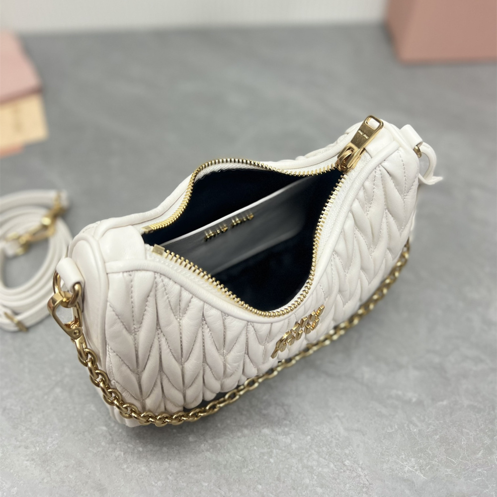 高仿miumiu繆繆*5BH211單肩包白色免檢版