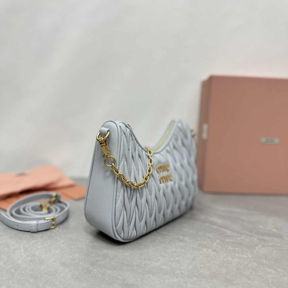 高仿miumiu繆繆*5BH211單肩包藍色免檢版