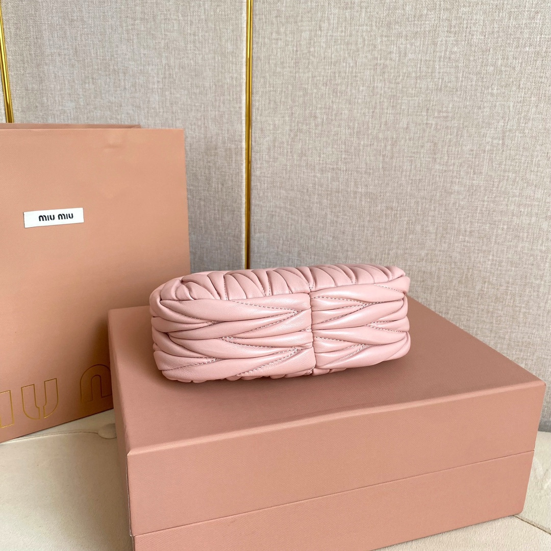 高仿miumiu繆繆*5BP078Mini單肩包粉色免檢版