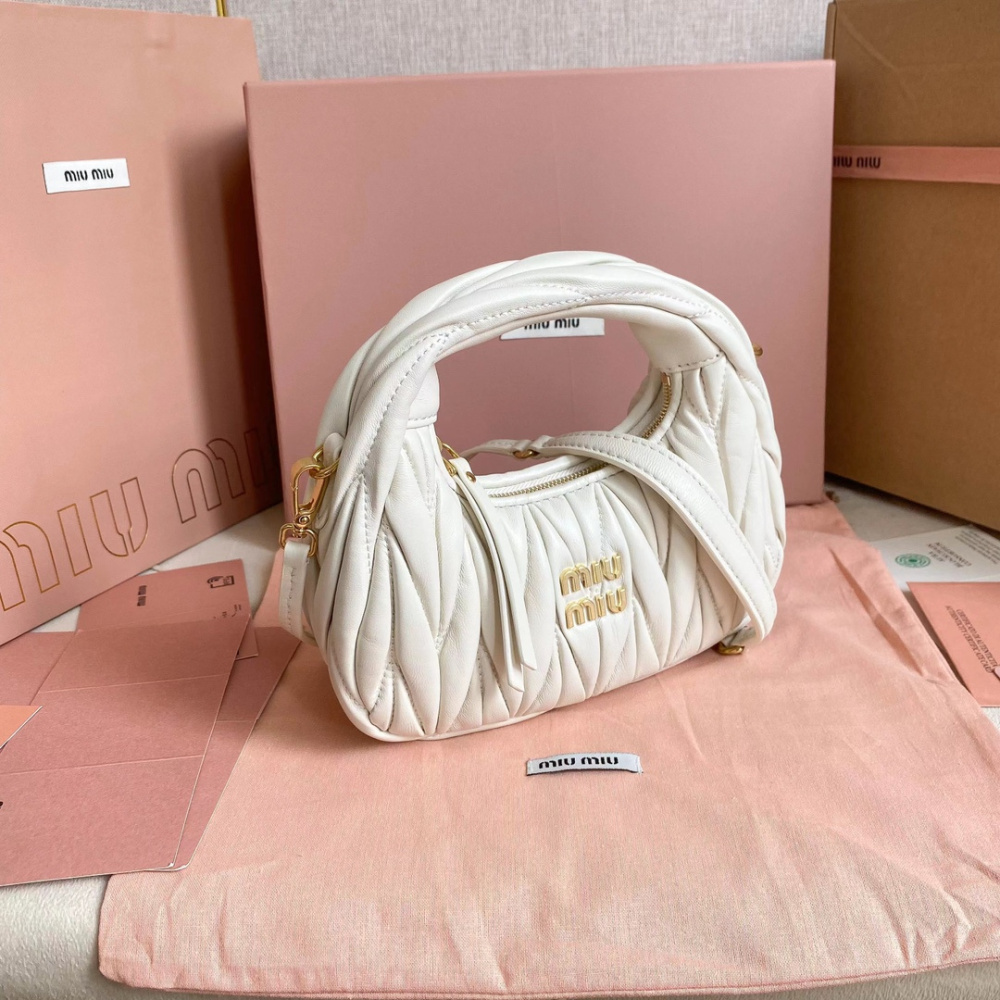 高仿miumiu繆繆*5BP078Mini單肩包白色免檢版