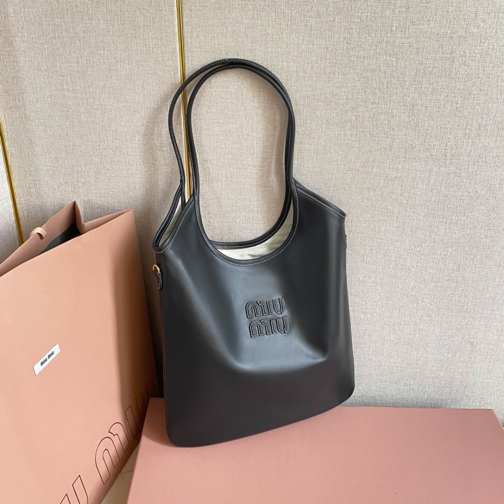高仿miumiu繆繆*IVY系列5BG231限定款Tote包黑色免檢版
