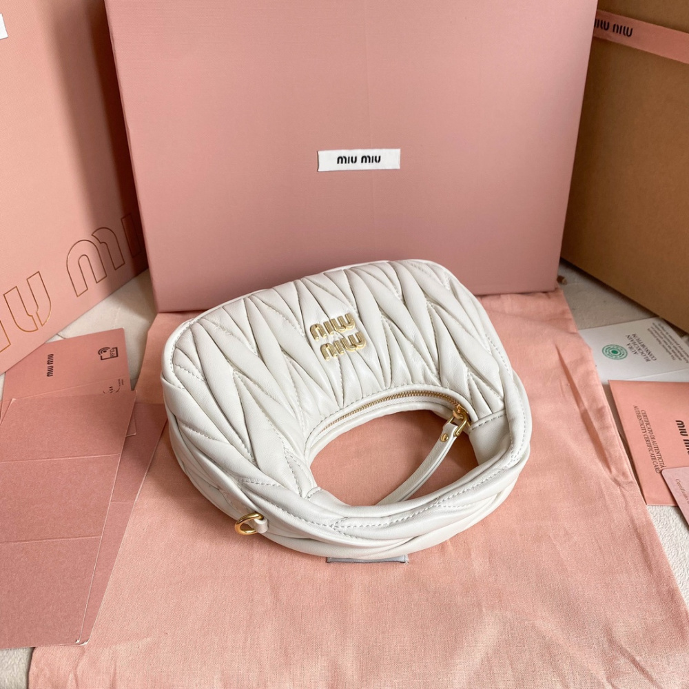 高仿miumiu繆繆*5BP078Mini單肩包白色免檢版