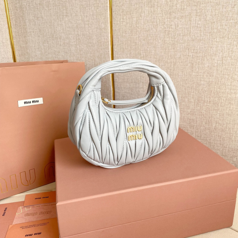 高仿miumiu繆繆*5BP078Mini單肩包矢菊藍免檢版