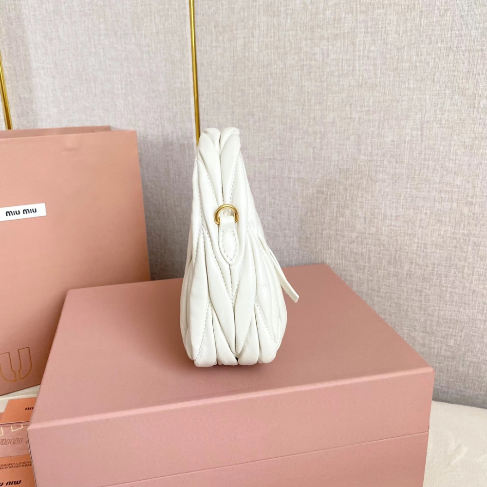 高仿miumiu繆繆*5BP078Mini單肩包白色免檢版