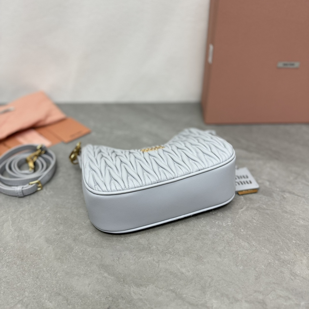 高仿miumiu繆繆*5BH211單肩包藍色免檢版