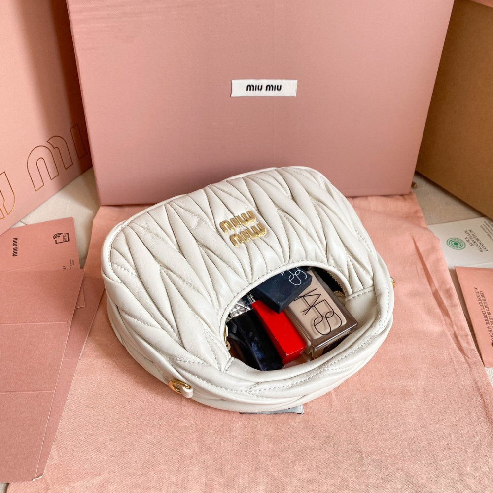 高仿miumiu繆繆*5BP078Mini單肩包白色免檢版