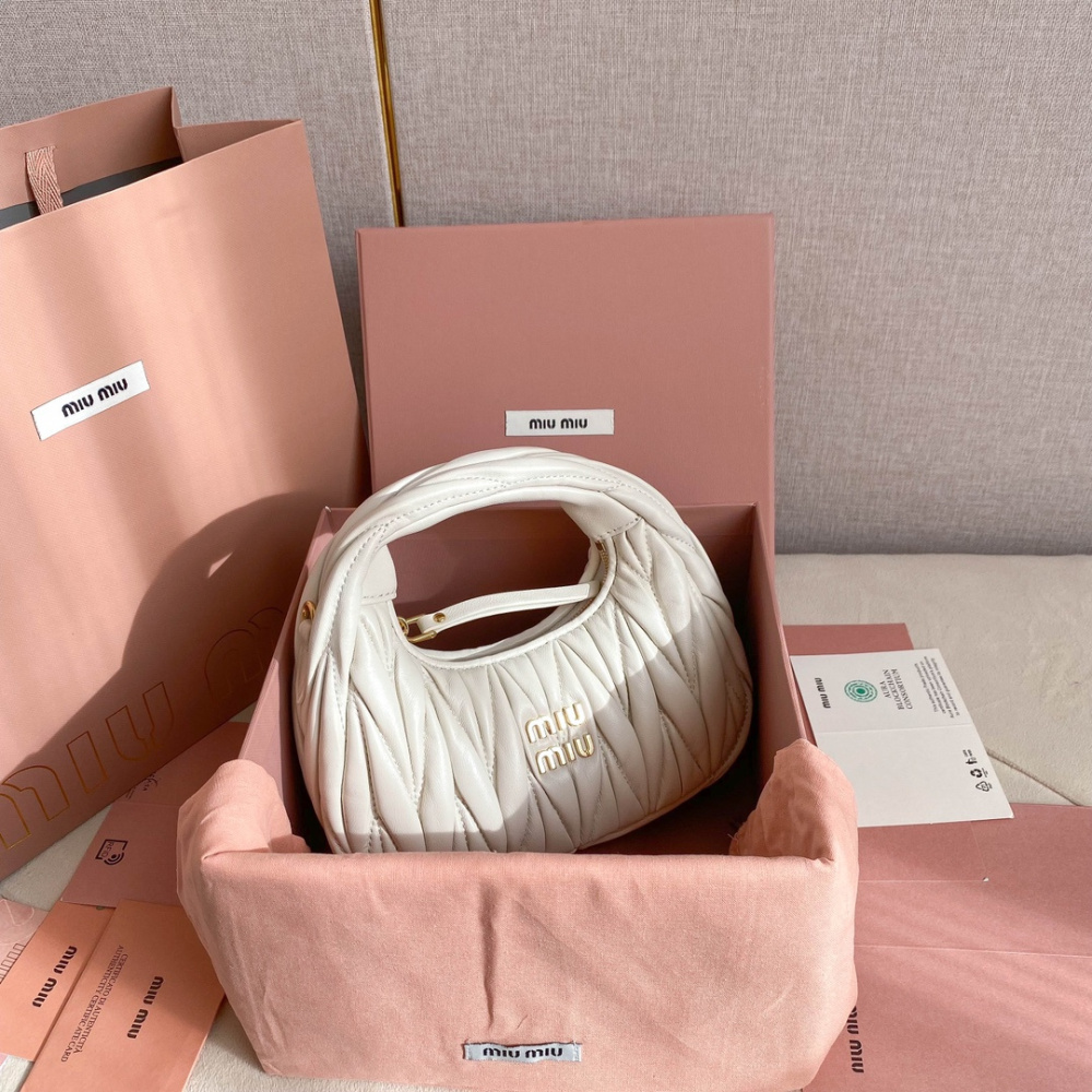 高仿miumiu繆繆*5BP078Mini單肩包白色免檢版