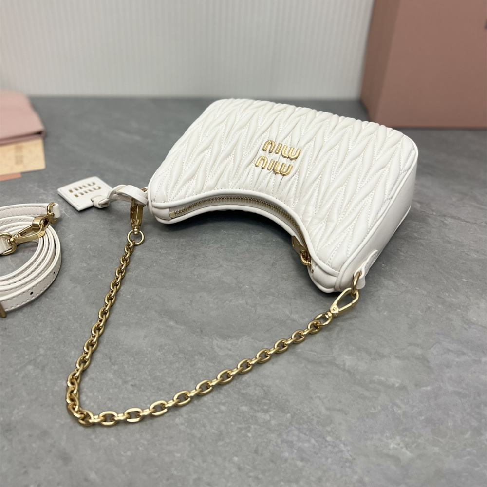高仿miumiu繆繆*5BH211單肩包白色免檢版