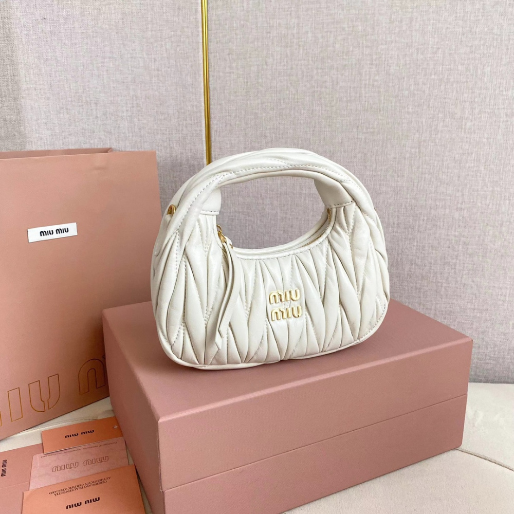 高仿miumiu繆繆*5BP078Mini單肩包白色免檢版
