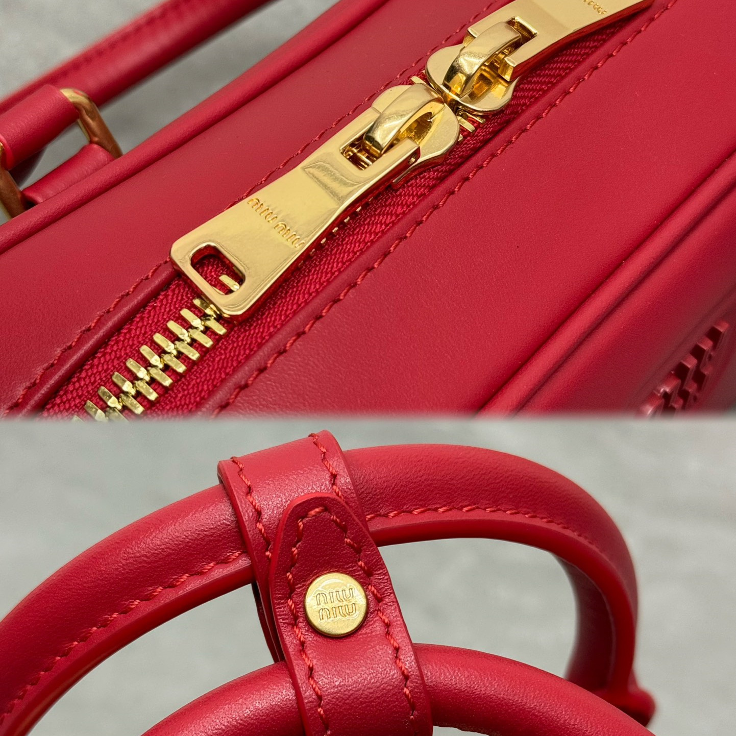 高仿miumiu*Arcadie系列5BB142保齡球紅色免檢版