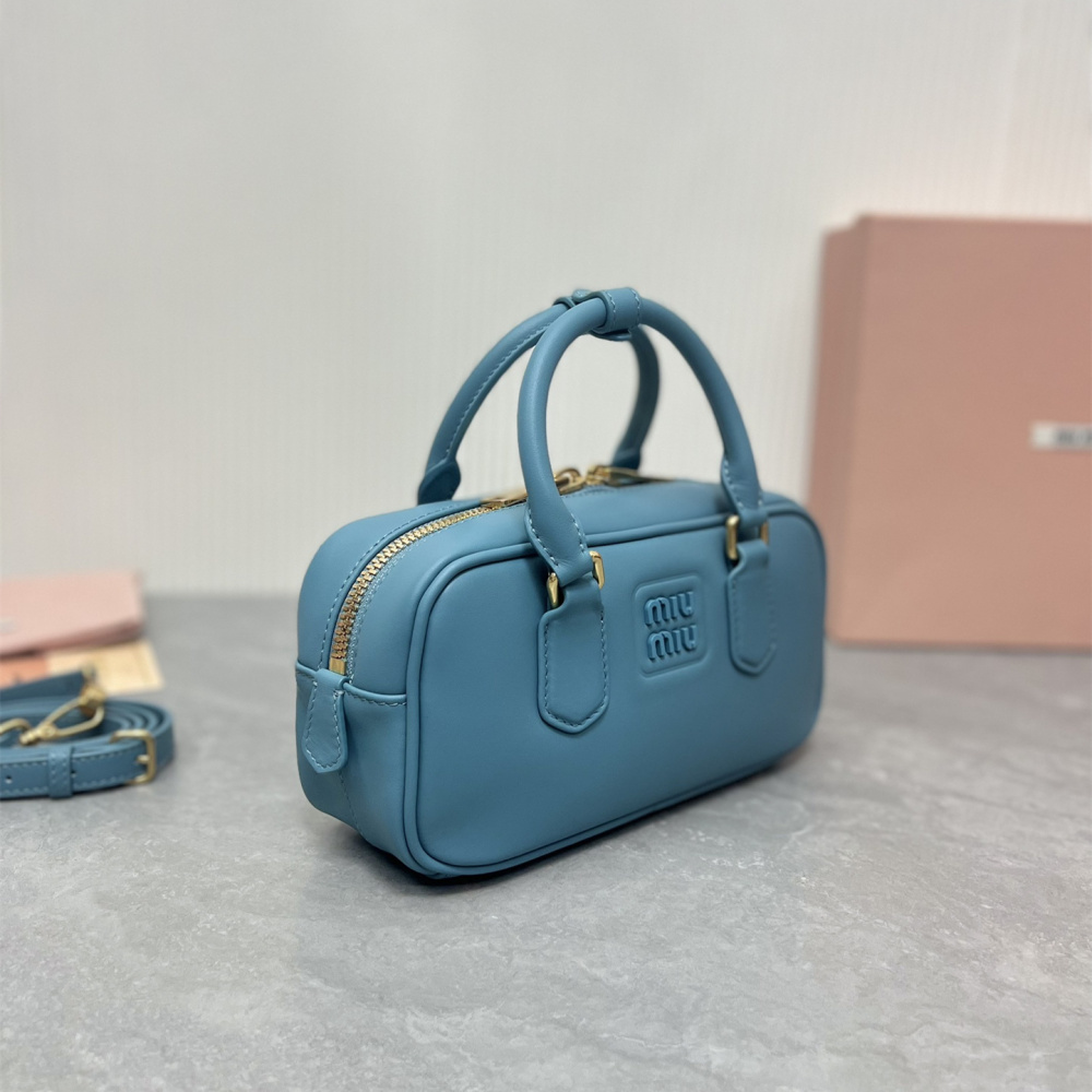 高仿miumiu*Arcadie系列5BB142保齡球湖水藍免檢版