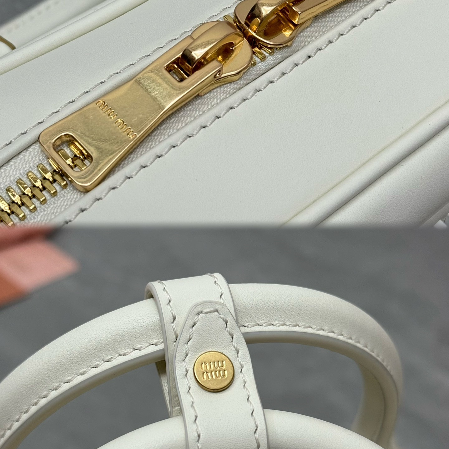 高仿miumiu*Arcadie系列5BB142保齡球白色免檢版