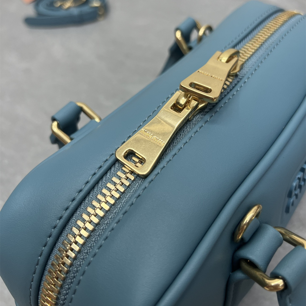 高仿miumiu*Arcadie系列5BB142保齡球湖水藍免檢版