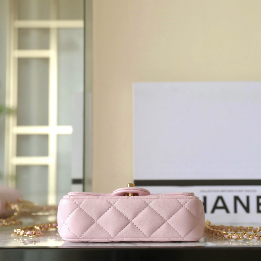 高仿Chanel*24S系列AS4847小羊皮粉色單肩包免檢版