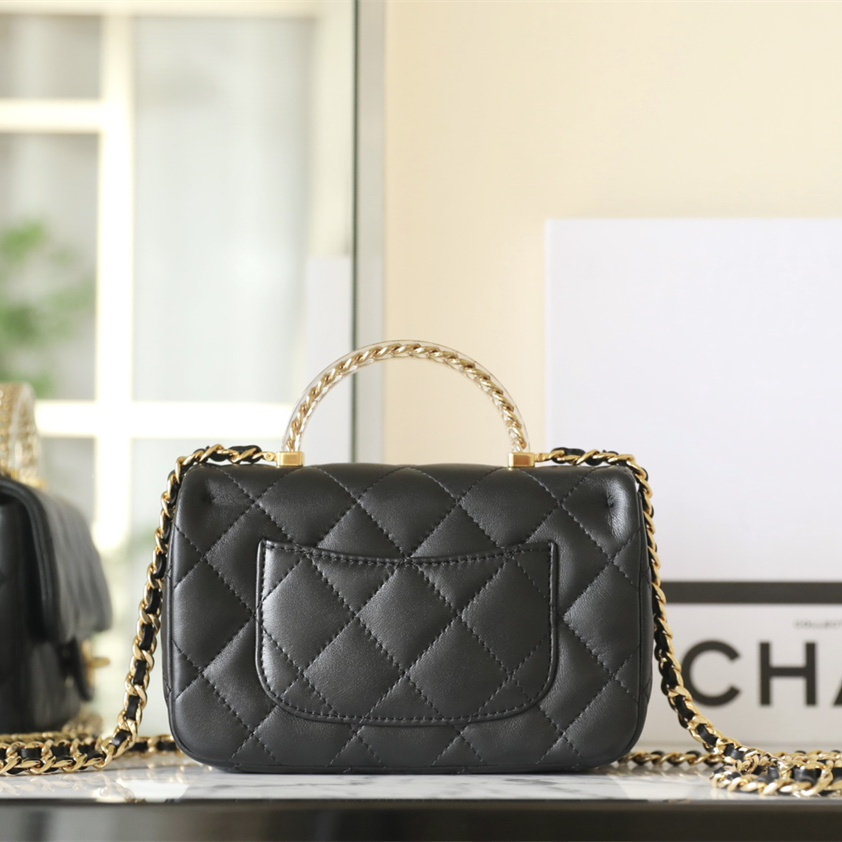 高仿Chanel*24S系列AS4847小羊皮黑色單肩包免檢版