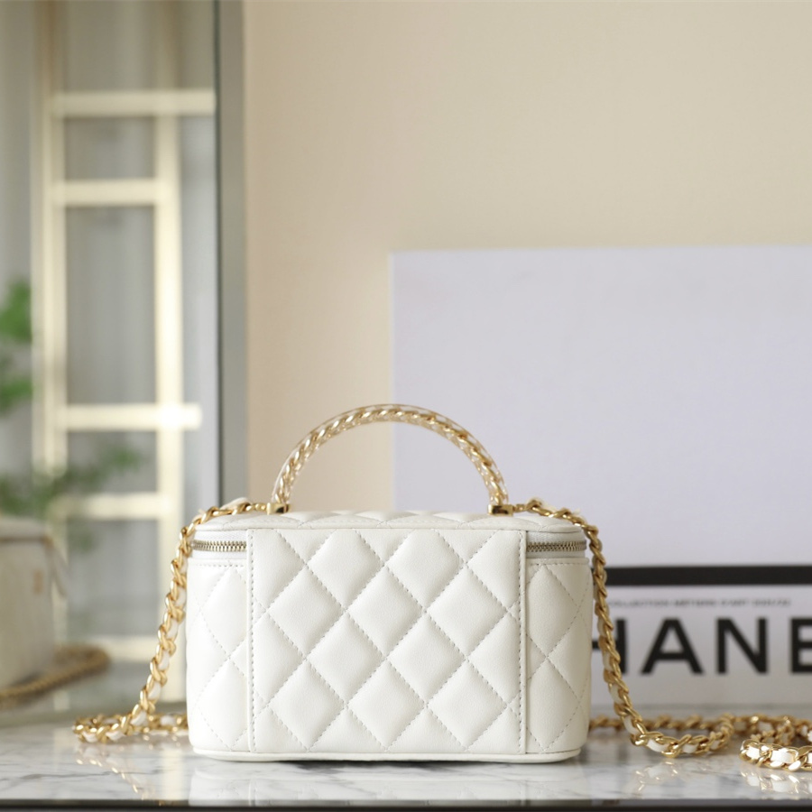 高仿Chanel*24S系列AS3765手柄盒子包白色免檢版