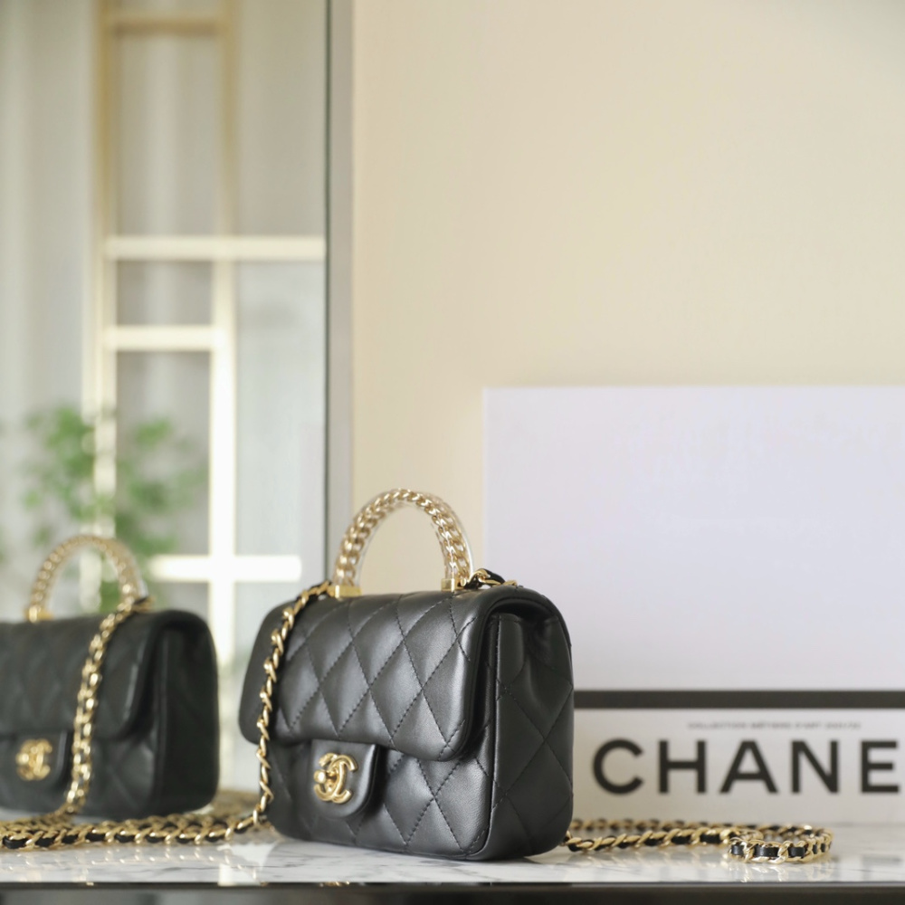 高仿Chanel*24S系列AS4847小羊皮黑色單肩包免檢版
