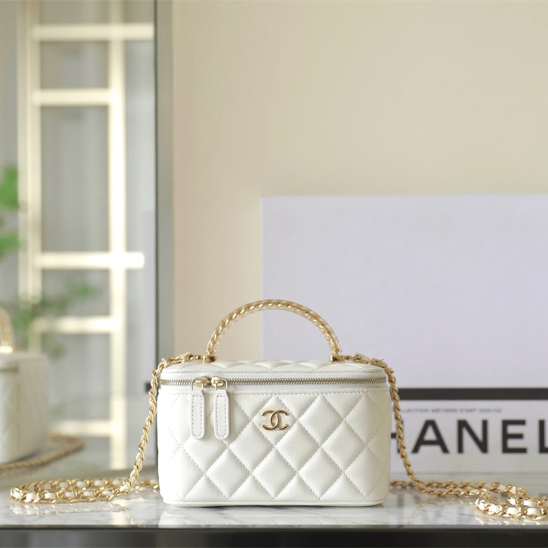 高仿Chanel*24S系列AS3765手柄盒子包白色免檢版