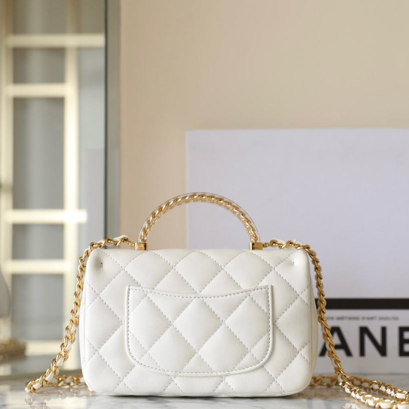 高仿Chanel*24S系列AS4847小羊皮白色單肩包免檢版