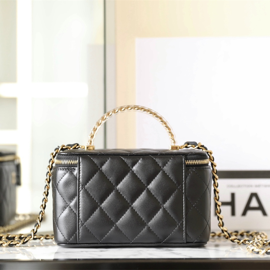 高仿Chanel*24S系列AS3765手柄盒子包黑色色免檢版