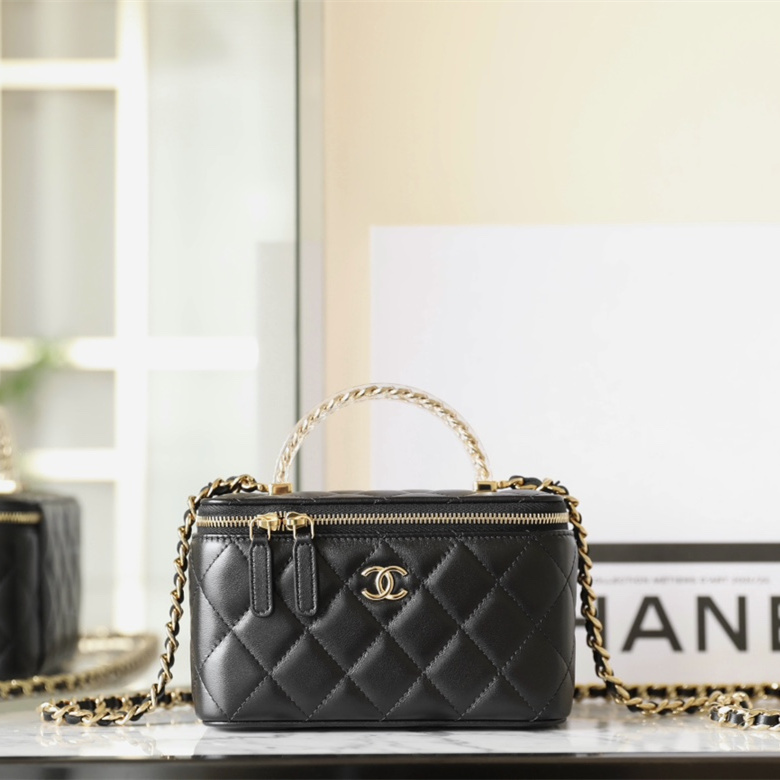 高仿Chanel*24S系列AS3765手柄盒子包黑色色免檢版