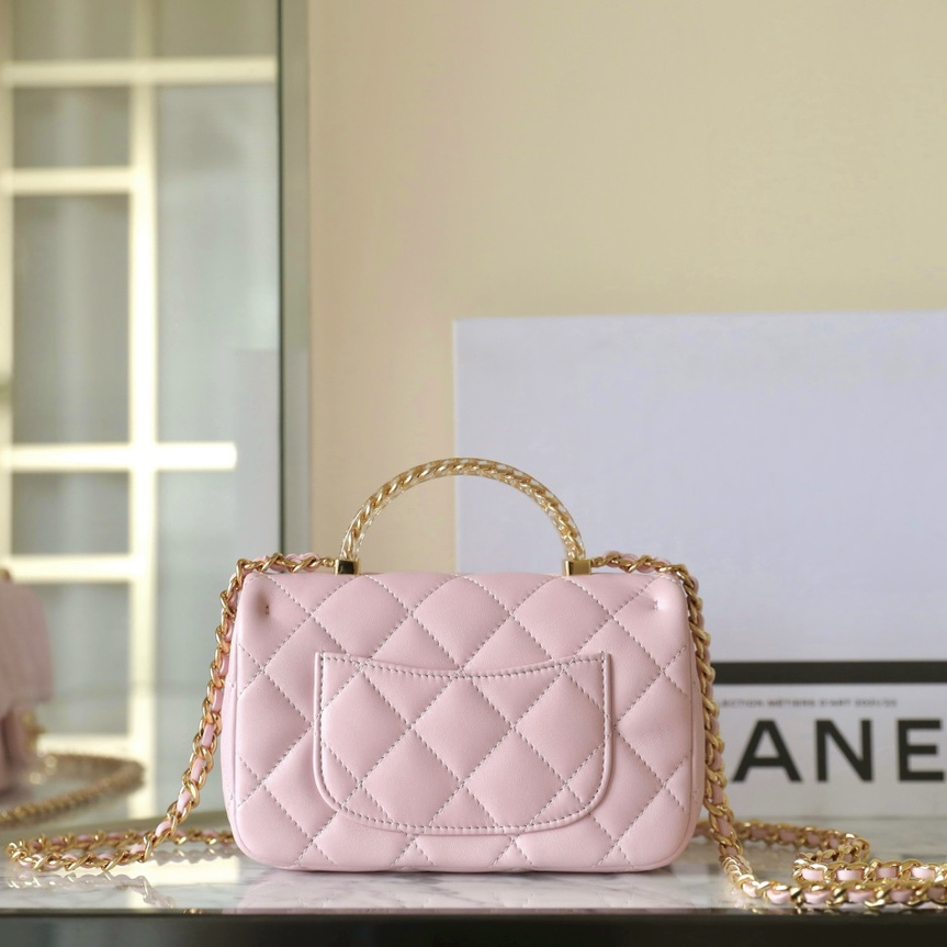 高仿Chanel*24S系列AS4847小羊皮粉色單肩包免檢版