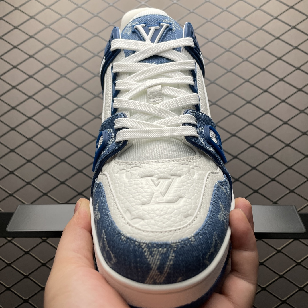 高仿LV*Trainer系列51PHUUSS休閒鞋丹寧拼接純原版本