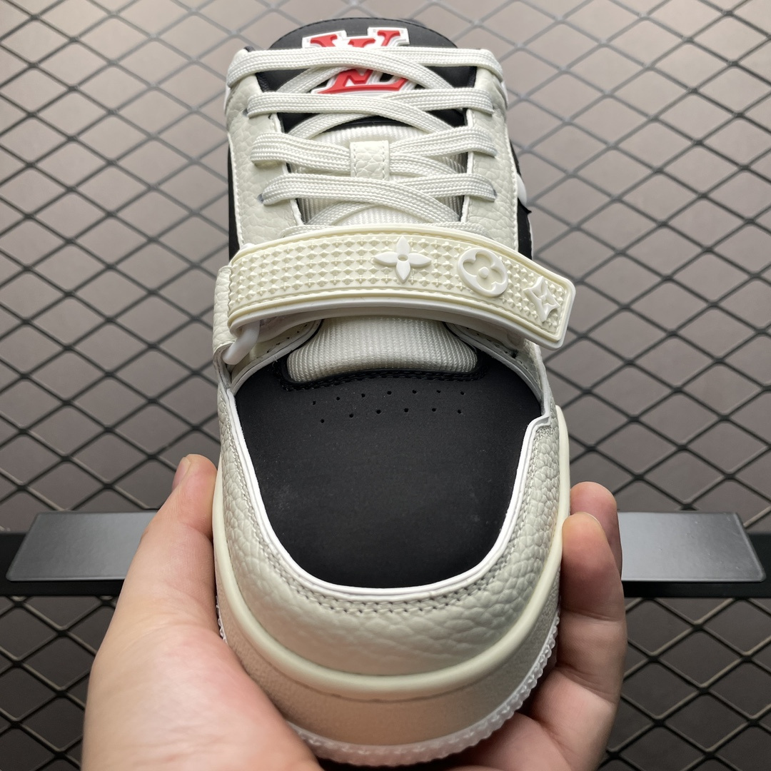 高仿LV*Trainer系列64PJLN38休閒鞋白黑拼色純原版本