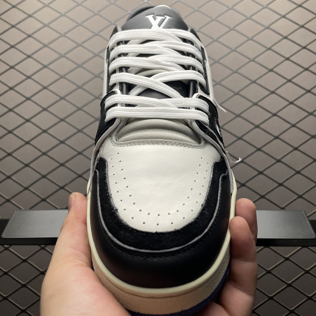 高仿LV*Trainer系列62PJLN38休閒鞋黑色拼色純原版本