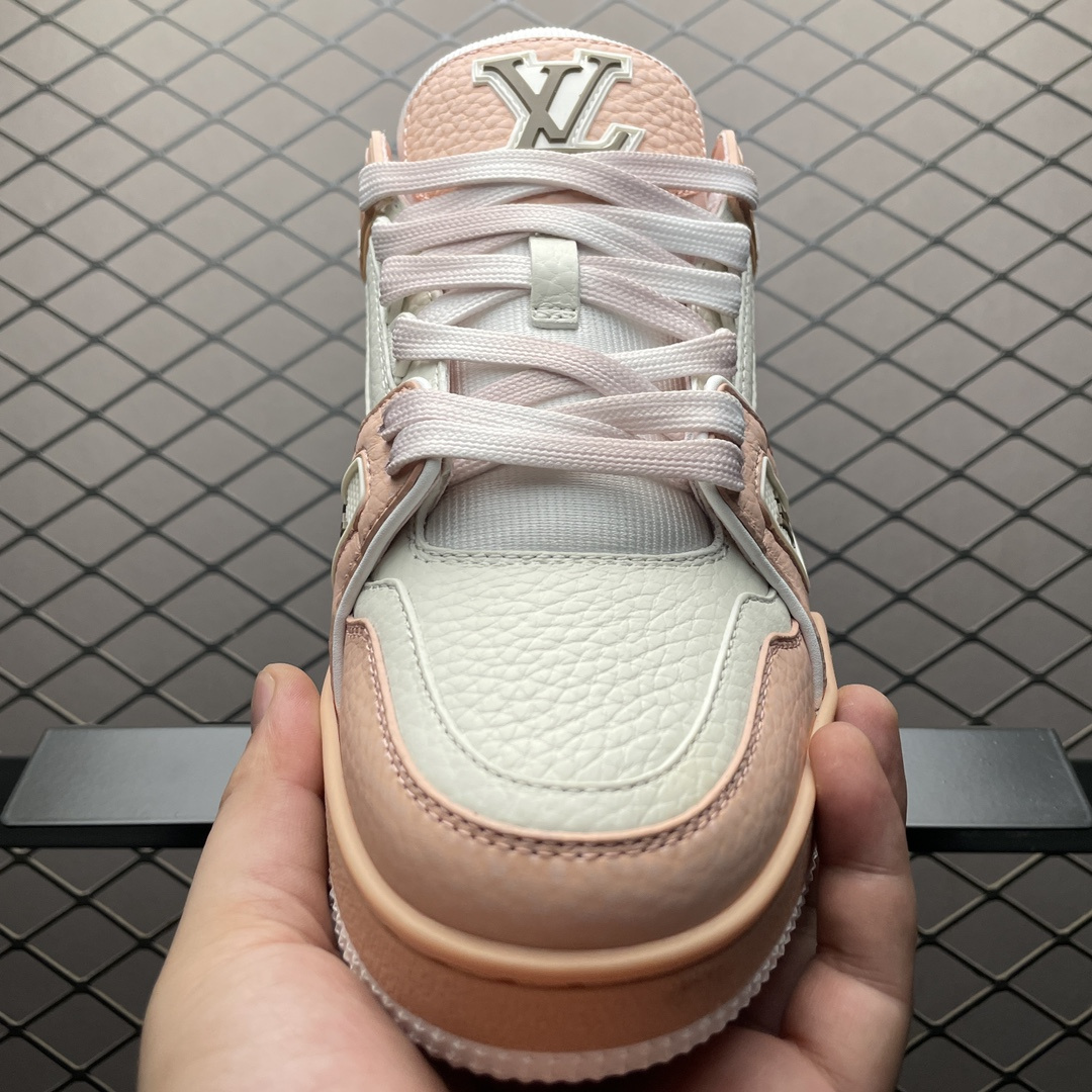 高仿LV*Trainer系列61PJLN38休閒鞋玫粉色純原版本