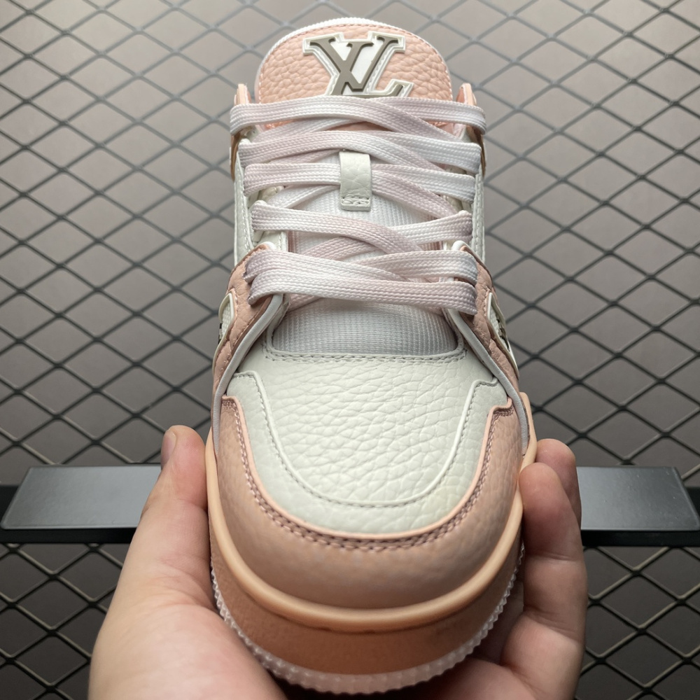 高仿LV*Trainer系列61PJLN38休閒鞋玫粉色純原版本