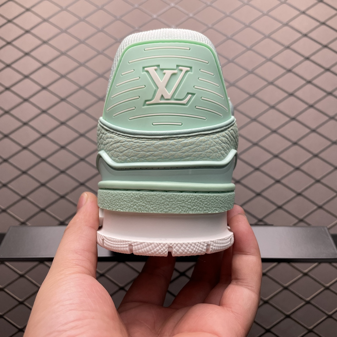 高仿LV*Trainer系列1ACRMT休閒鞋薄荷綠純原版本