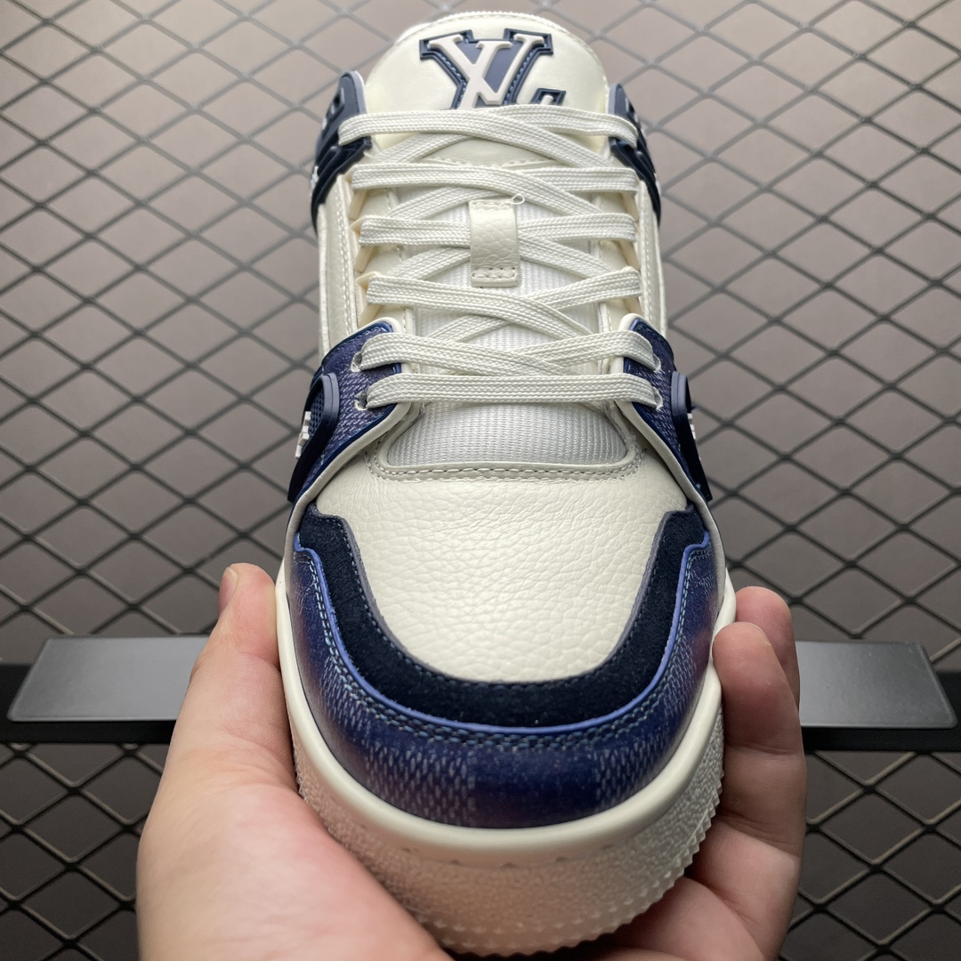 高仿LV*Trainer系列1ACPRW休閒鞋棋盤格白純原版本