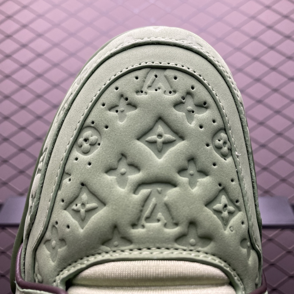 高仿LV*Trainer系列1ACR6E休閒鞋印花綠純原版本