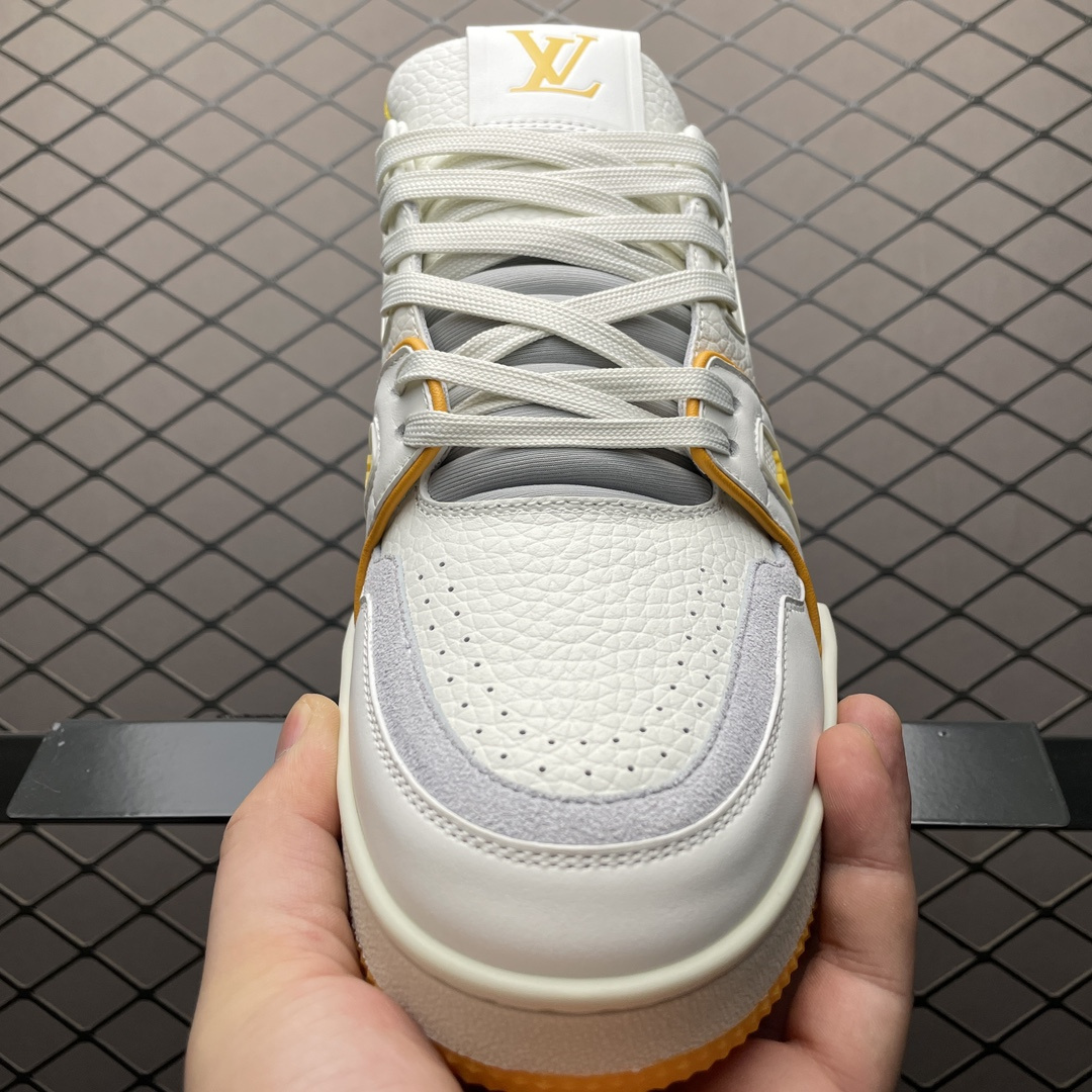 高仿LV*Trainer系列1ACHLG休閒鞋純黃白配色純原版本