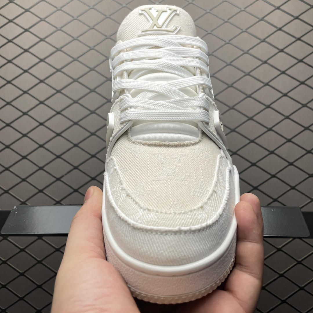 高仿LV*Trainer系列1AC689休閒鞋米色純原版本