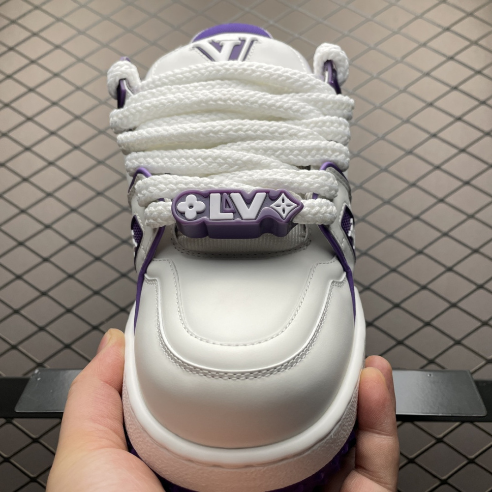 高仿LV*TrainerMaxi系列1ACPQ4休閒鞋白紫色純原版本