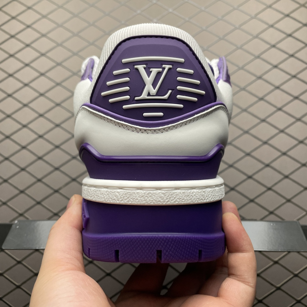 高仿LV*TrainerMaxi系列1ACPQ4休閒鞋白紫色純原版本