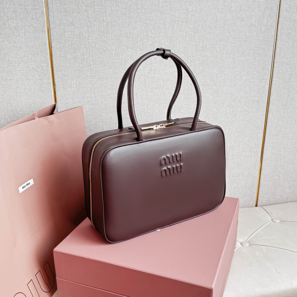 高仿miumiu*5BB17長肩帶公文包木色免檢版