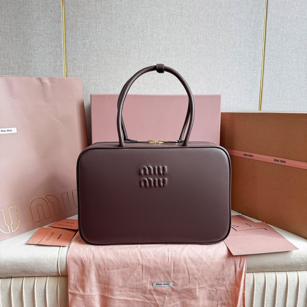 高仿miumiu*5BB17長肩帶公文包木色免檢版