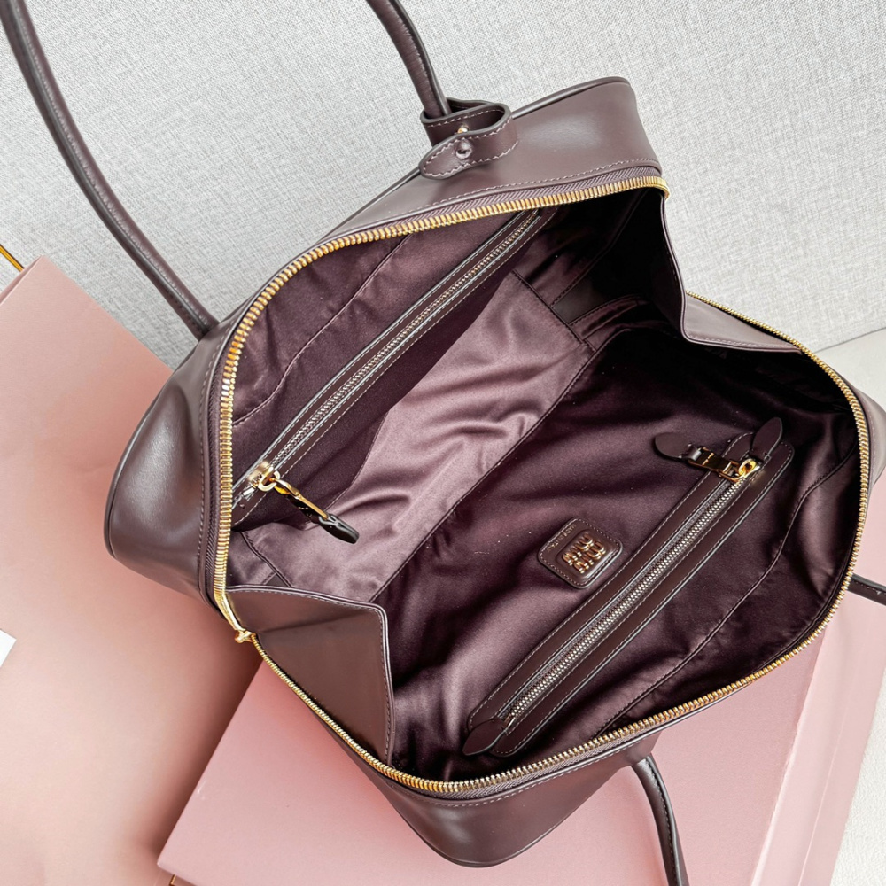 高仿miumiu*5BB17長肩帶公文包木色免檢版