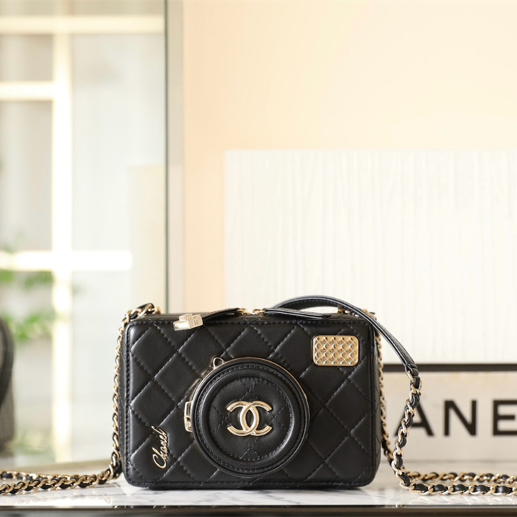 高仿Chanel*24S春夏系列AS4817相機包黑色免檢版