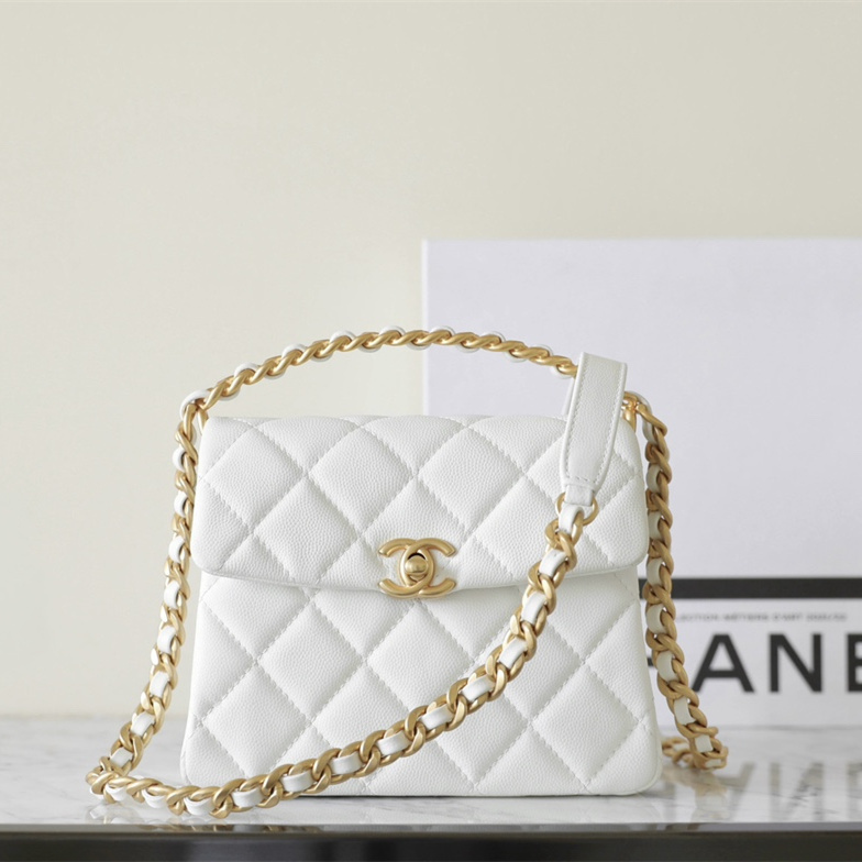 高仿Chanel*24S系列AS4472白色球紋牛皮單肩包免檢版