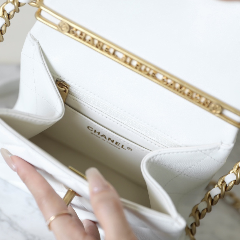 高仿Chanel*24S系列AS4472白色球紋牛皮單肩包免檢版