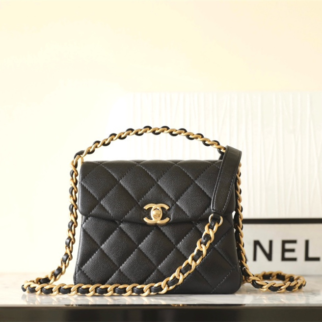 高仿Chanel*24S系列AS4472黑色球紋牛皮單肩包免檢版