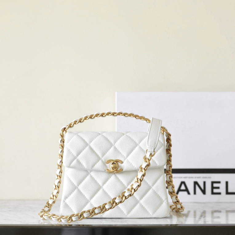高仿Chanel*24S系列AS4472白色球紋牛皮單肩包免檢版