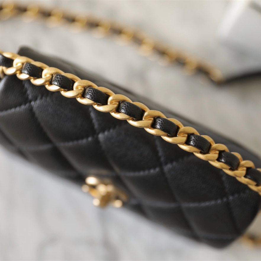 高仿Chanel*24S系列AS4472黑色球紋牛皮單肩包免檢版