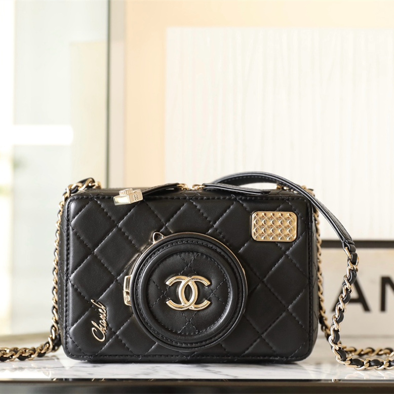 高仿Chanel*24S春夏系列AS4817相機包黑色免檢版